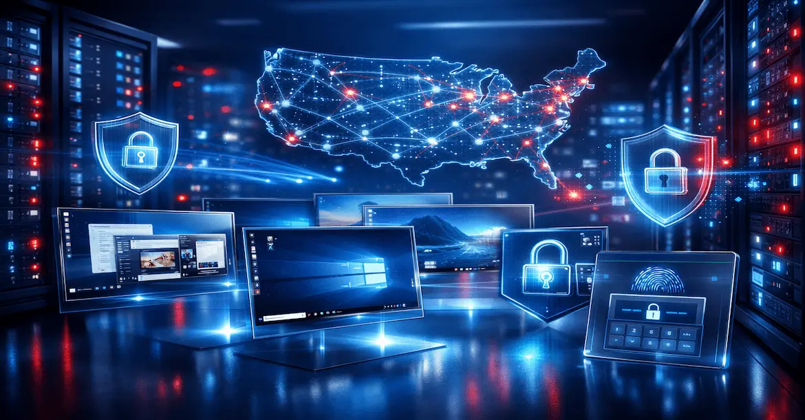 USA shared RDP hosting remote desktop server access with secure and fast connection