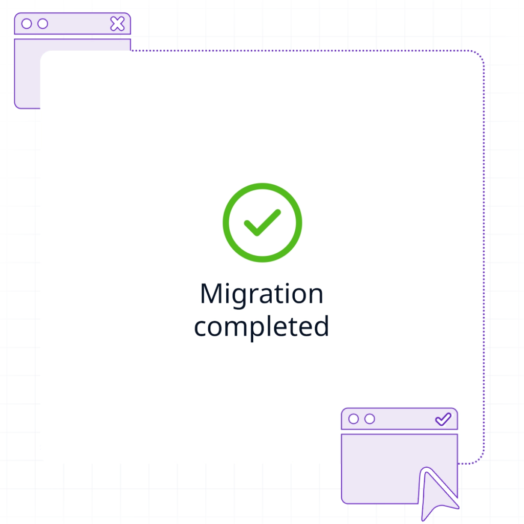 Website migration completed successfully from old host to new hosting account